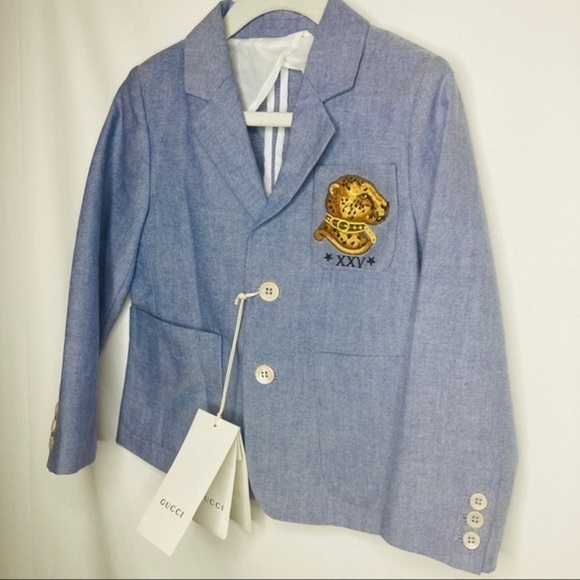 NWT Gucci Oxford embroidered kids boy girl blazer jacket 4 S authentic designer - Picture 3 of 16